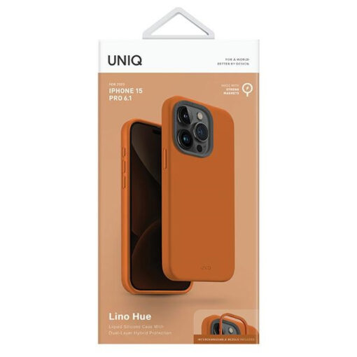 iPhone 15 PRO umbris UNIQ Lino Hue silikoonist oran 3